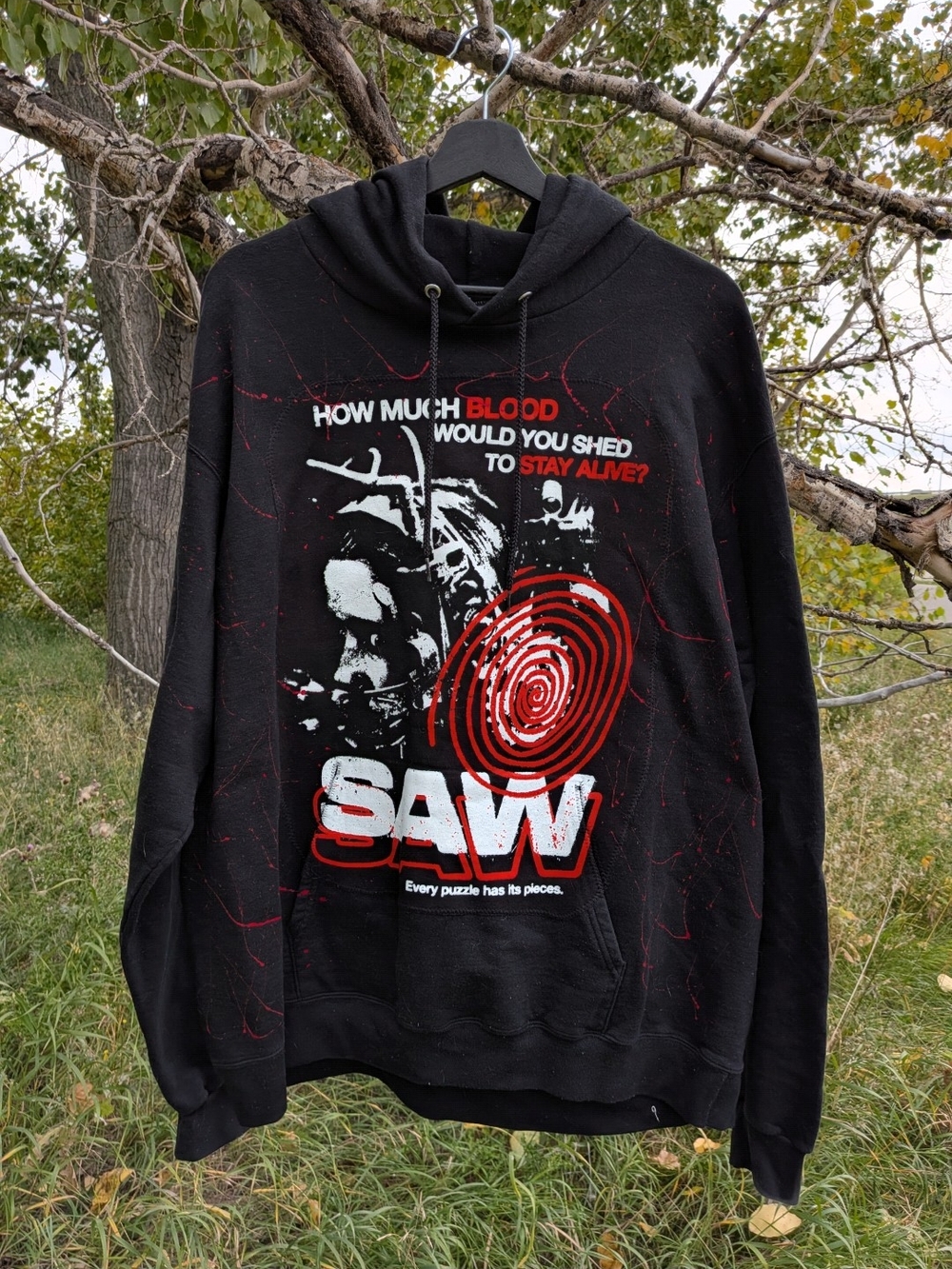 Custom Sewn "SAW" Hoodie - Horror Movie